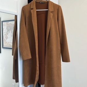 Zara Camel Faux Suede Jacket